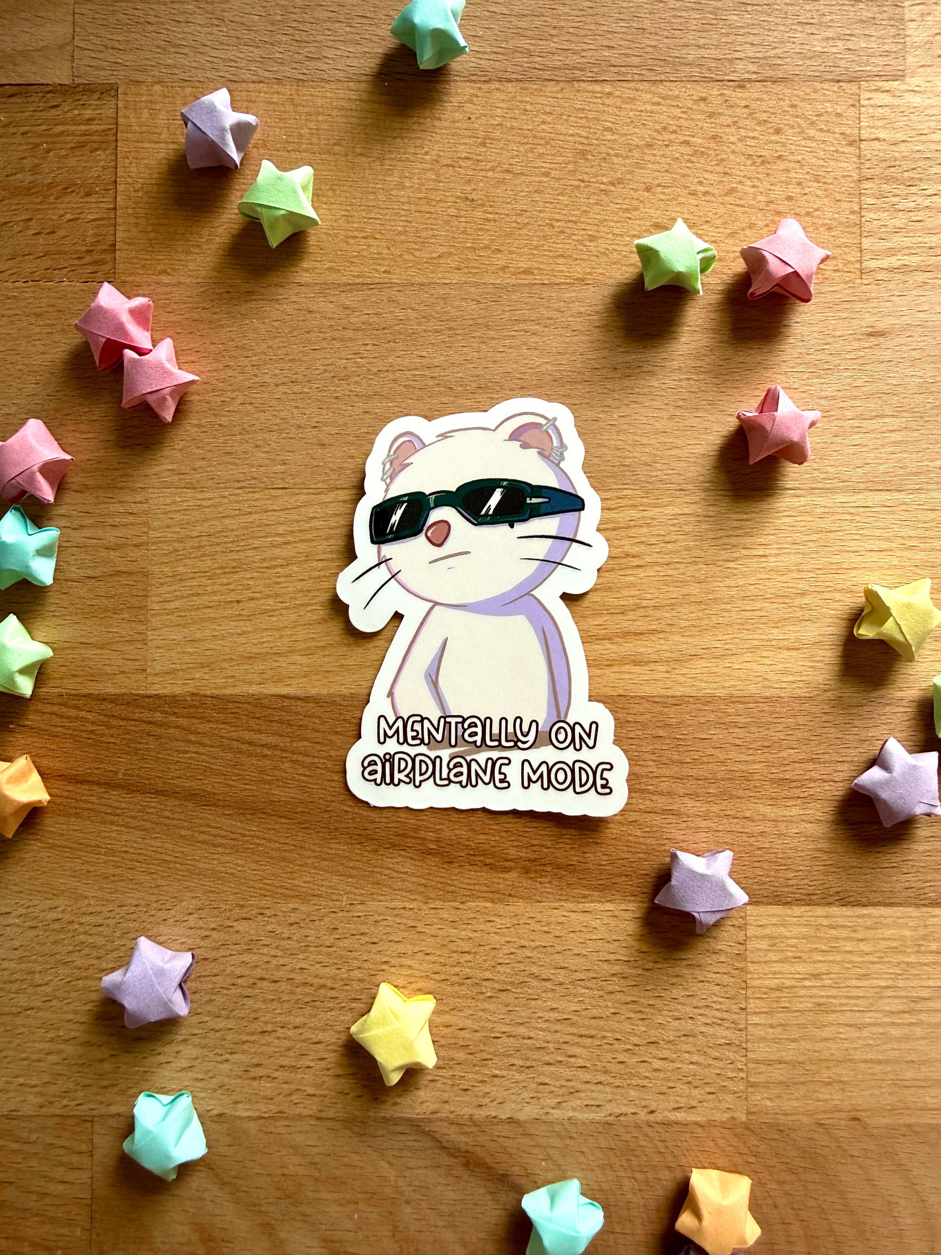 Mentally on Airplane Mode Sticker